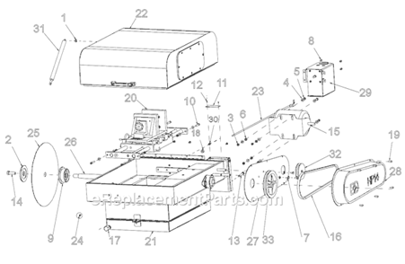 Page A Diagram and Parts List for HP14  Barranca Diamond Brick Saw